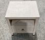 Open Box: AERIN Raffia Nightstand (19") - Whitewash, Antique Brass