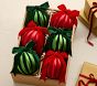 Shatterproof Flocked Ball with Bow Ornaments, Set of 6