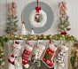 Red &amp; White Scalloped Felt Trees, Set of 3