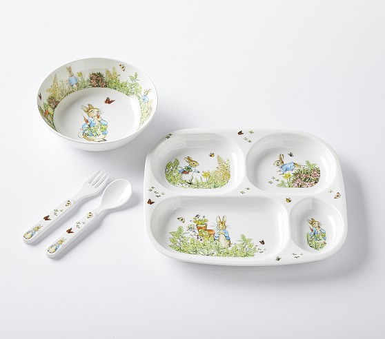  Peter Rabbit 食器セット 5点 Peter Rabbit™ Garden Nursery Feeding Set | Pottery Barn Kids