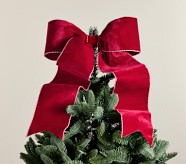 Oversized Velvet Bow Christmas Tree Topper (23")