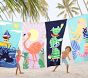 Rainbow Mermaid Kid Beach Towel Navy UPF 50+