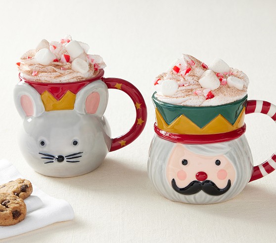Rifle Paper Co. Christmas Shaped Mugs Set | Pottery Barn Kids
