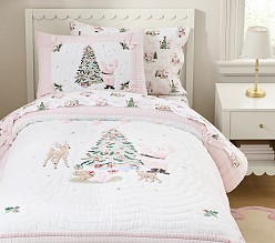 Blush Holly Jolly Santa Quilt & Shams