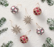 Heritage Glitter Mixed Ornaments, Set of 6