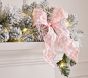 Frosted Pine with Bows Lit Garland