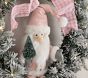 Pink Santa Lit Flocked Wreath