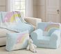 Rainbow Fuzzy Wedge Pillow