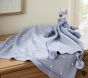 Cotton Sweater Knit Baby Blanket And Thumbie Gift Set