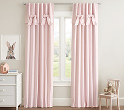 Evelyn Linen Blend Bow Valance Blackout Curtain