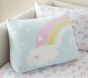 Rainbow Fuzzy Wedge Pillow