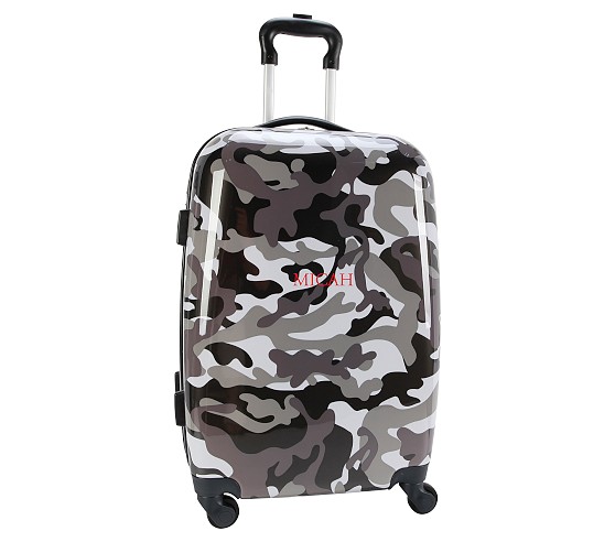 Mackenzie Gray Camo Spinner Luggage | Pottery Barn Kids