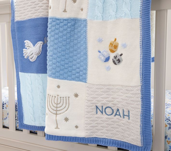 Rifle Paper Co. Hanukkah Heirloom Baby Blanket | Pottery Barn Kids