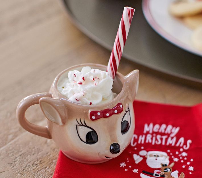 Rudolph®-Shaped Kid Mugs, Set of 4 | Pottery Barn Kids