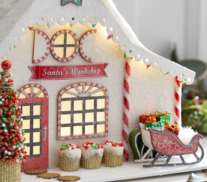 Classic Light-Up Santa's Workshop | Pottery Barn Kids