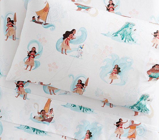 Pottery Barn Kids！ Moana ベッドカバー 4点セット Disney Moana Organic Toddler Bed Sheet Set & Pillowcase | Pottery