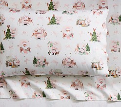 Blush Holly Jolly Santa Organic Sheet Set