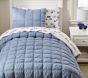 Quilted Puff Chambray Sherpa-Backed Comforter &amp; Shams