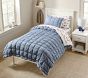 Quilted Puff Chambray Sherpa-Backed Comforter &amp; Shams