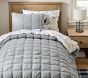 Quilted Puff Chambray Sherpa-Backed Comforter &amp; Shams