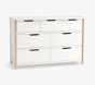 Open Box: Avery 7-Drawer Dresser (52"W x 19"D) - Simply White, Rubberwood Natural