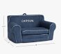 Anywhere Sofa Lounger<sup>&reg;</sup>, Navy Sherpa with Gingham Piping