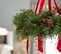 Lit Faux Greenery Chandelier Wreath
