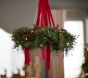 Faux Pine Lit Wreath with Ribbon