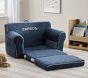 Anywhere Sofa Lounger<sup>&reg;</sup>, Navy Sherpa with Gingham Piping