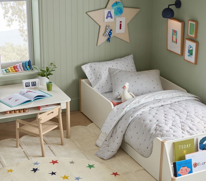 Embroidered Stripe Lightweight Quilt & Shams | Pottery Barn Kids