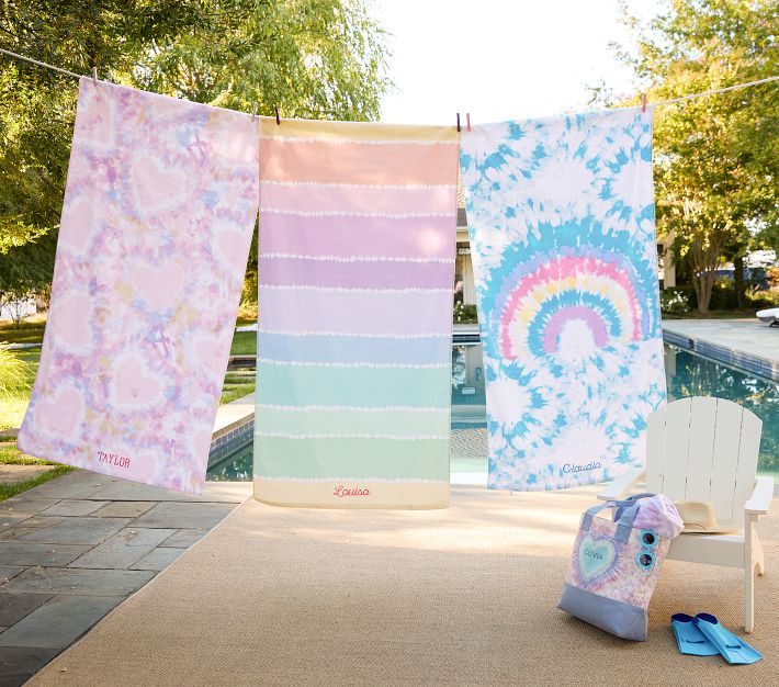 Heart Tie-Dye Kid Beach Towel UPF 50+ | Pottery Barn Kids