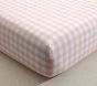 Gingham Organic Cotton Crib Fitted Sheet