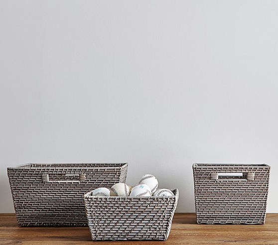Quinn Gray Baskets | Kids Storage | Pottery Barn Kids