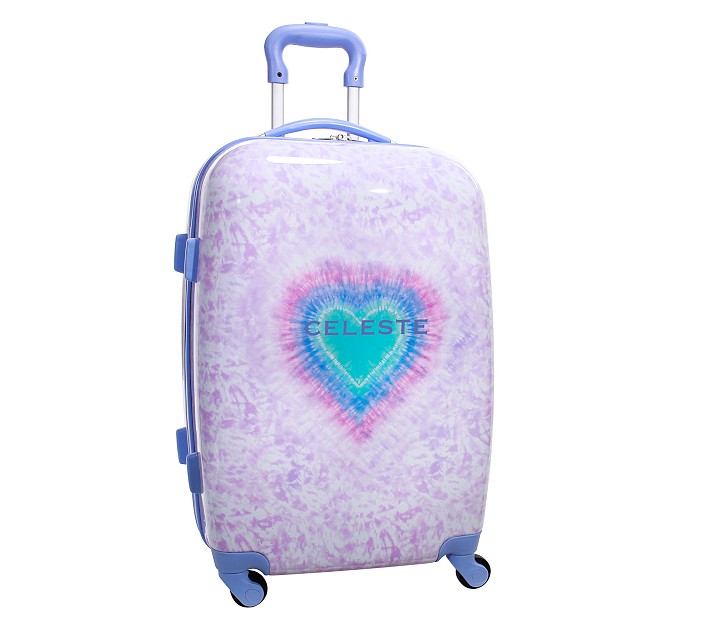 Mackenzie Lavender Heart Tie Dye Luggage | Pottery Barn Kids