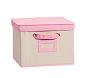 Light Pink Contrast Border Canvas Storage