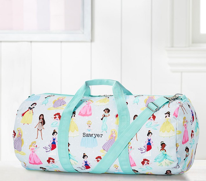 Mackenzie Aqua Disney Princess Large Duffle Bag | Pottery Barn Kids