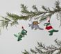 Dino Felted Wool Ornaments, Set of 3