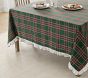 Green Plaid with Ruffle Christmas Tablecloth