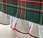 Green Plaid with Ruffle Christmas Tablecloth