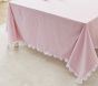 Pink Gingham with Ruffle Tablecloth