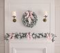 Pink Santa Lit Flocked Wreath