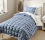Quilted Puff Chambray Sherpa-Backed Comforter &amp; Shams