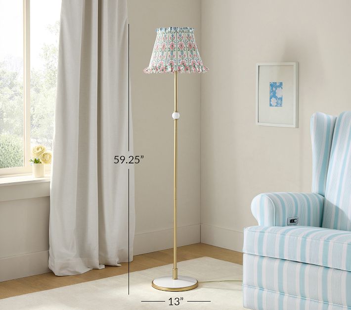 Hill House Home Floral Stripe Floor Lamp (60
