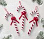 Velvet and Chenille Candy Cane Ornaments (18"), Set of 3