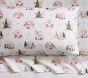 Blush Holly Jolly Santa Organic Flannel Sheet Set