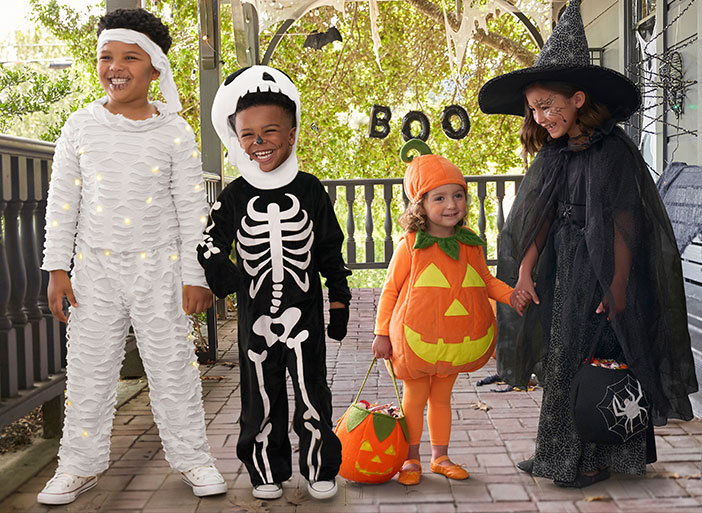 Kids dressed for halloween clearance