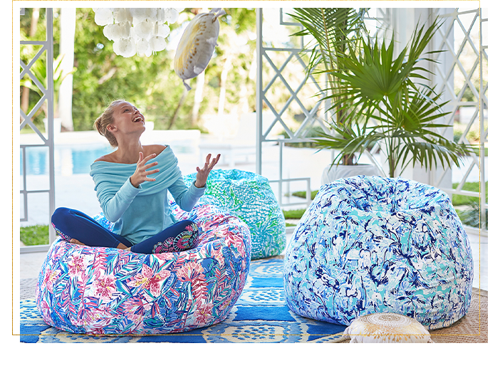 lilly pulitzer bean bag chair