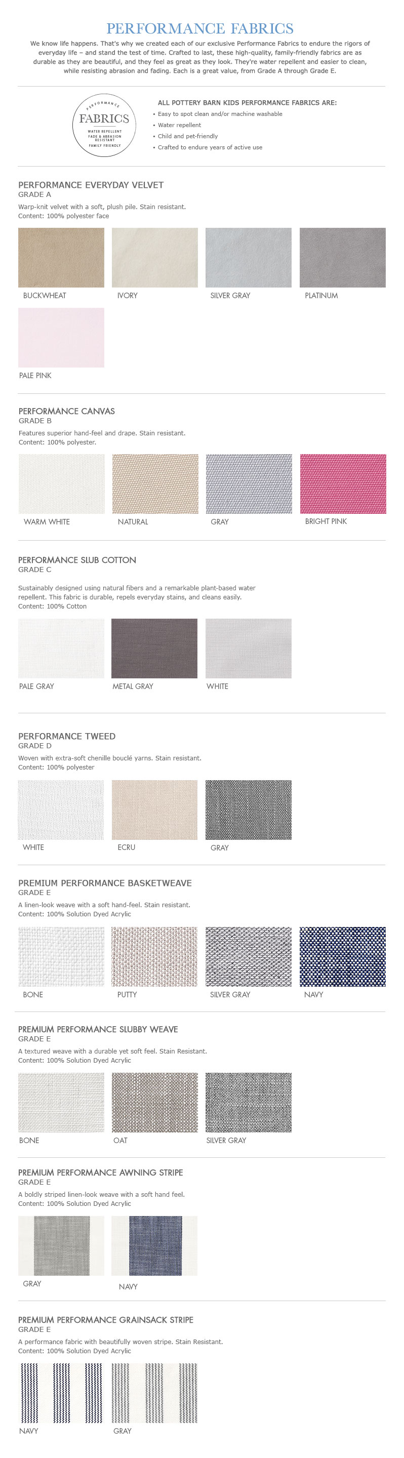 Pottery barn best sale performance fabric