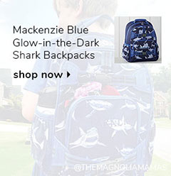 Mackenzie Blue Glow-in-the-Dark Shark Backpack