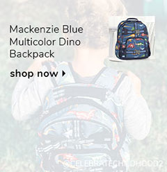 Mackenzie Blue Multicolor Dino Backpack
